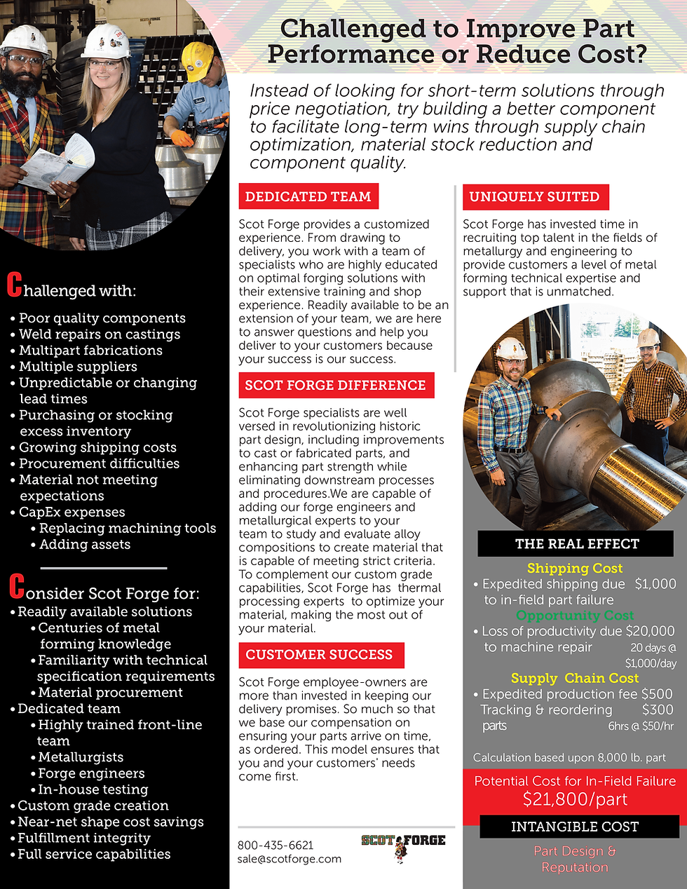 Scot Forge one pager on reducing costs and improving performance